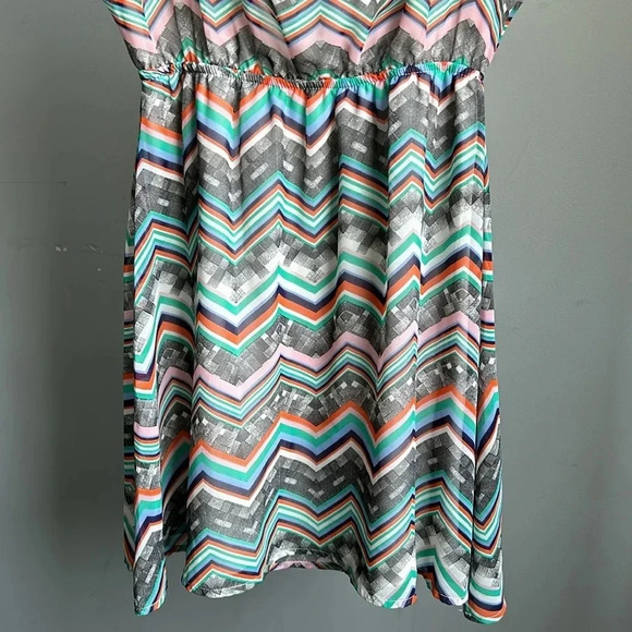 Francesca's Blue Rain Colorful Mini Dress | Mini Dress | Colorful | Eclectic - Picture 5 of 12